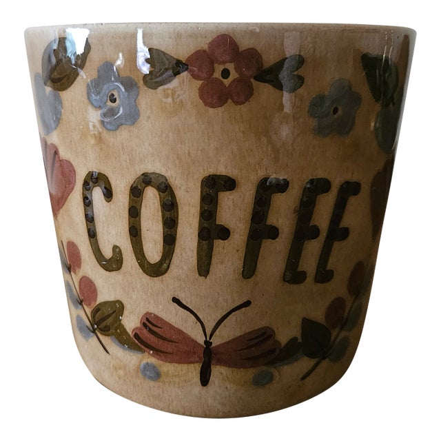 Mid 20th Century Vintage Cleminson Pottery Coffee Canister For Sale