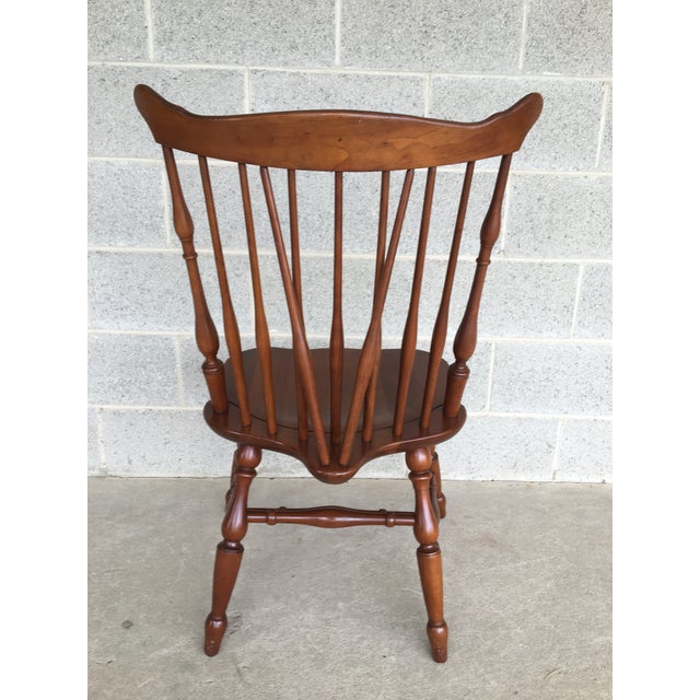 Ethan Allen Early American Cherry Windsor Brace Back Side Chairs Set