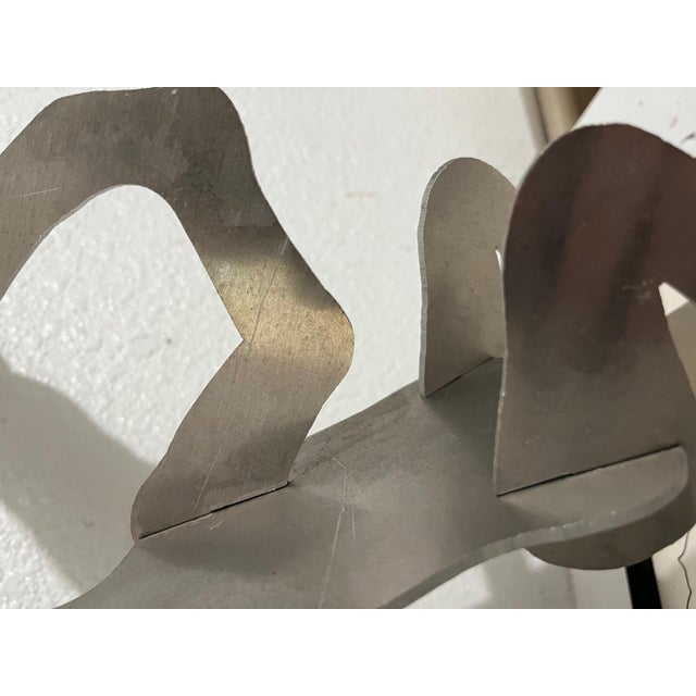 Silver William King (b.1925), 1970s Steel Modernist Abstract Kinetic Puzzle Sculpture "The Test" William King, 1970 For Sale - Image 8 of 8