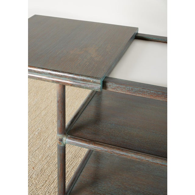 McGuire Cerused Rattan Oak Bar Cart Server Buffet Chairish