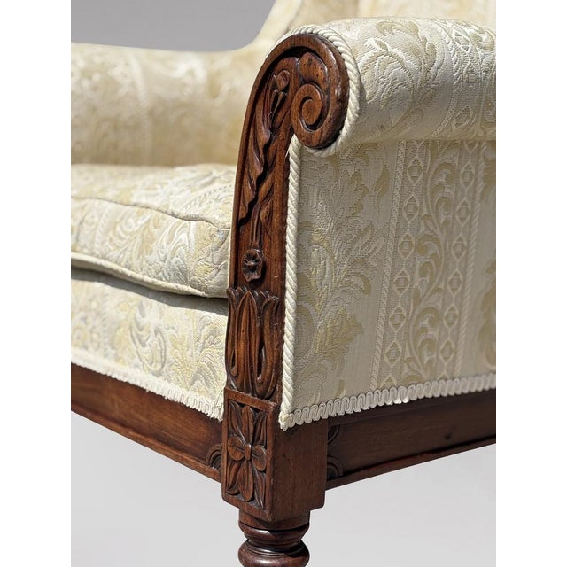 Textile Antique William IV Mahogany Wing Back Chair, 1830 For Sale - Image 7 of 10