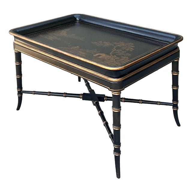 Vintage Chinoiserie Tray Coffee Table For Sale