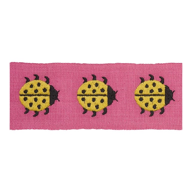 Sample - Schumacher Ladybird Tape in Yellow & Pink For Sale