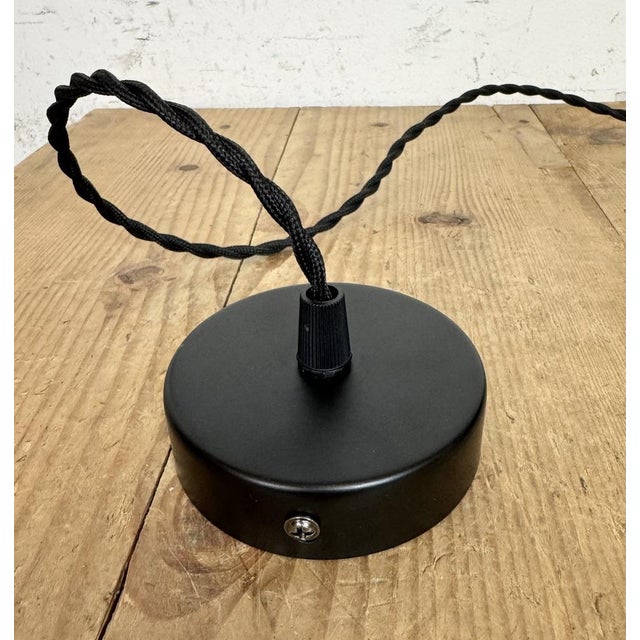 Vintage Industrial Green Painted Ceiling Lamp For Sale - Image 15 of 17