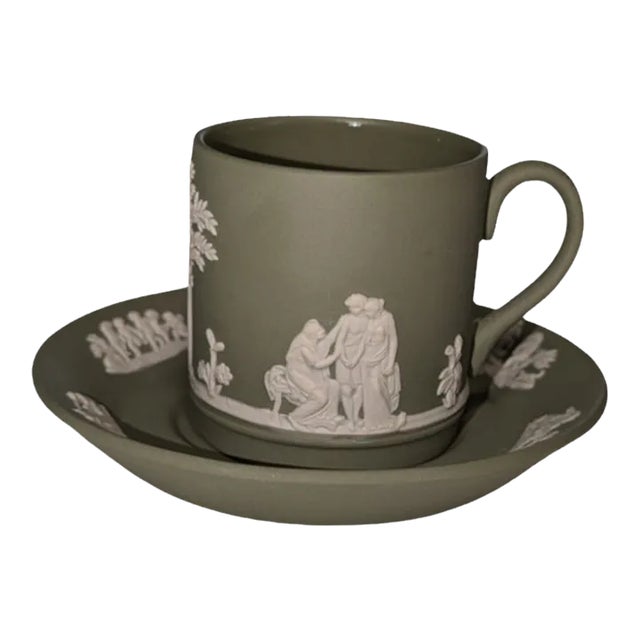 1950s Wedgwood Jasperware Demitasse Cup & Saucer For Sale