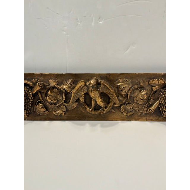 Italian Antique Bronze Architectural Freize Bird With Grapes For Sale - Image 3 of 6