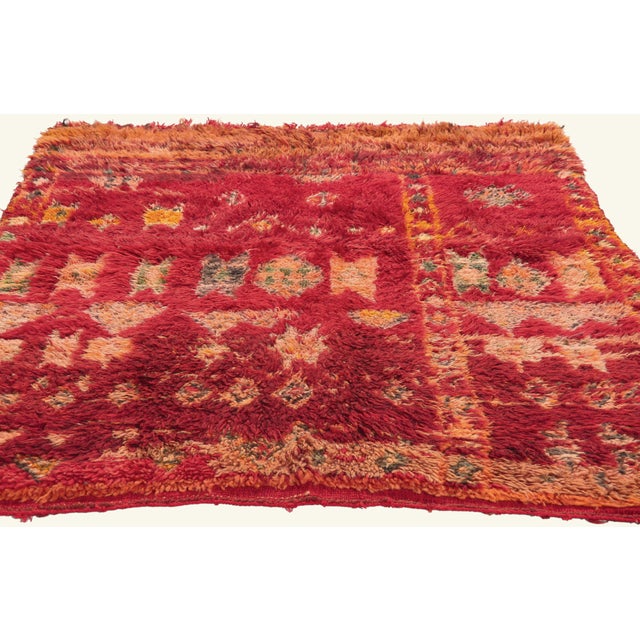Tribal Vintage Beni M'Guild Moroccan Rug, 04'03 X 05'04 For Sale - Image 3 of 10