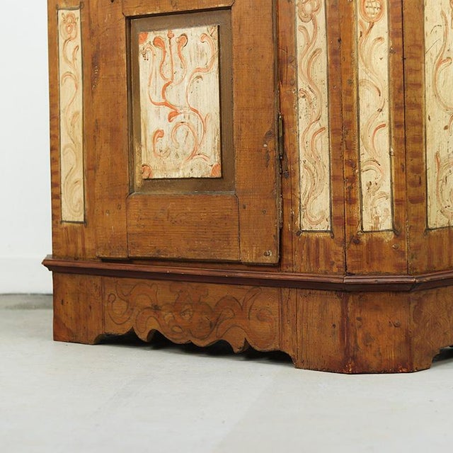 Rustic Farmhouse Folk Art Painted Bridal Cabinet, 1806 For Sale - Image 6 of 13