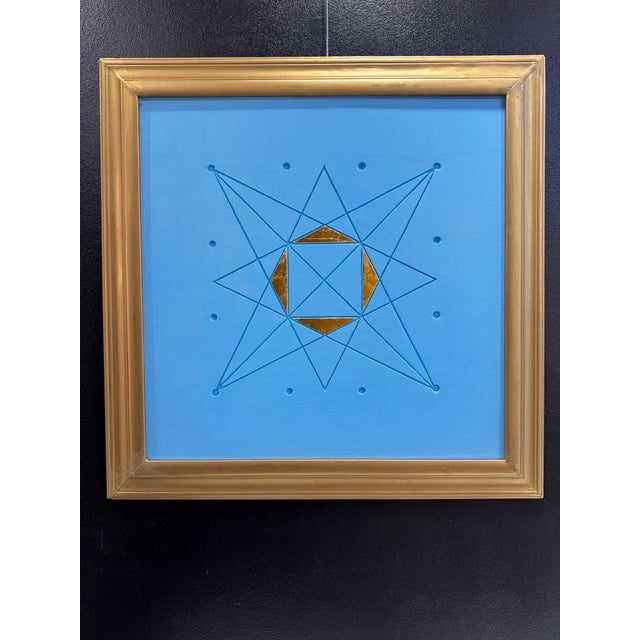 Gold Aryana Gyselinck, Sacred Geometry of Gemini, Acrylic and Gold on Engraved Wood, 2025 For Sale - Image 8 of 10