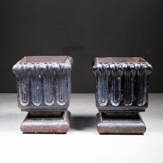 ABOUT A pair of 19th century cast iron heavy-duty structural clamping column or post bases. CREATOR Unknown. DATE OF...