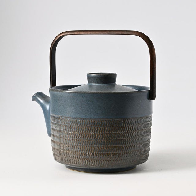 Metal Mid-Century Chevron Teapot by Gill Pemberton for Denby, 1960s For Sale - Image 7 of 13