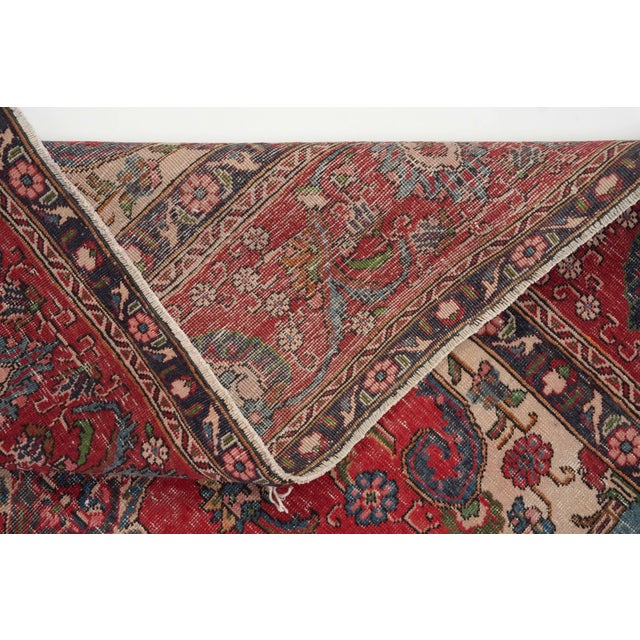 1970s Vintage Persian Handmade Wool 9x13 Red Area Rug For Sale - Image 11 of 11