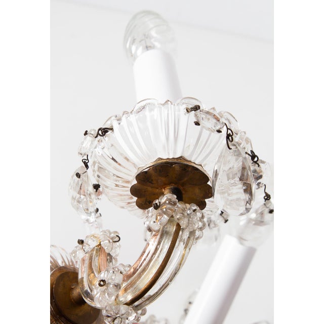 Metal Vintage French Wall Sconces in Crystal and Brass, 1950s, Set of 2 For Sale - Image 7 of 9