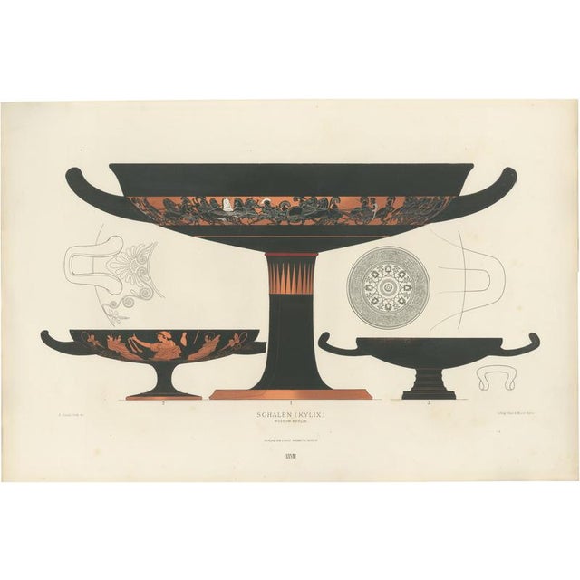 Albert Genick, Greek Kylix with Chariot & Warrior Procession, 1883, Lithograph For Sale - Image 10 of 10