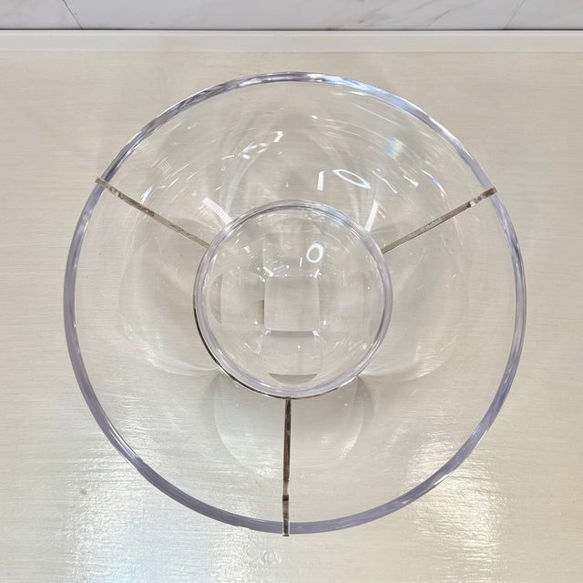 Asprey & Co. Asprey London Crystal & Sterling Silver Caviar Server Set W/ Box For Sale - Image 4 of 7