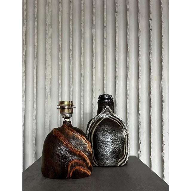 Handmade Ceramic Table Lamps, 1970s, Set of 2 For Sale - Image 6 of 8