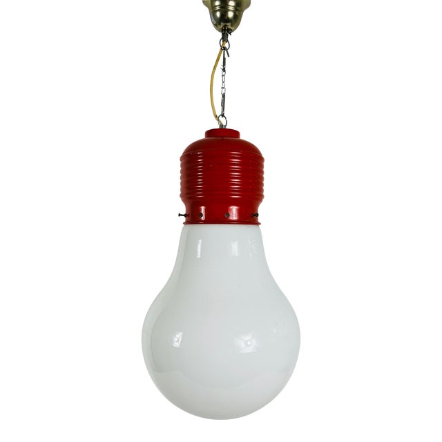 Red "Bulb" Pendant Light by Ingo Maurer For Sale