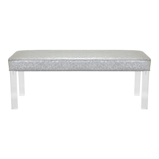 Prism Bench in Sharkskin Motif Leather by Montage For Sale