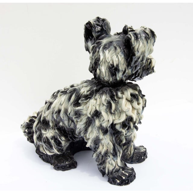 Mid-Century Modern Italian Ceramic Terrier Dog Vintage, 1950s For Sale - Image 3 of 6