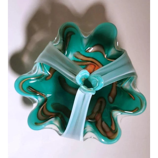 1960s Italian Colored Opaline Murano Glass Basket, 1965 For Sale - Image 5 of 13