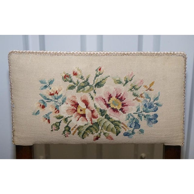 English Victorian Floral Tapestry Dining Chairs, Set of 6 For Sale - Image 13 of 16