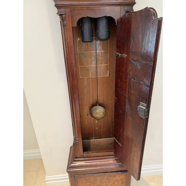 Circa 1820 Brass Face English 8 Day Grandfather Clock For Sale - Image 4 of 4