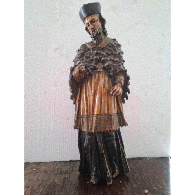 Baroque Figurative Sculpture, 1800s, Wood For Sale - Image 9 of 10