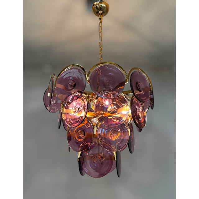 21st Century Italian Tiered Murano Disco Chandelier by Fabio LTD For Sale - Image 9 of 13