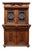 Continental Gothic Carved Oak & Stained Leaded Glass Court Cupboard C1900 For Sale