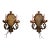 Pair of Mid-Century American Renaissance Revival Iron Two-Light Sconces For Sale