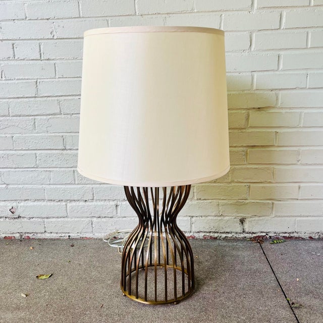 Mid-Century Modern 1990s Barbara Barry for Baker Italian Bronze Hourglass Form Table Lamp For Sale - Image 3 of 5