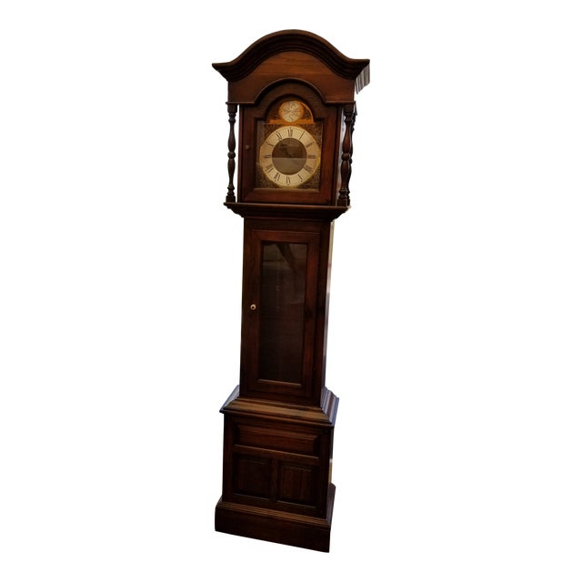 Ethan Allen Antique Pine Grandfather Clock Chairish