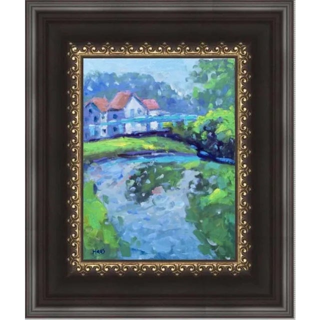 Blue Bridge at the Canal Oil Painting For Sale In Reno/Lake Tahoe - Image 6 of 6