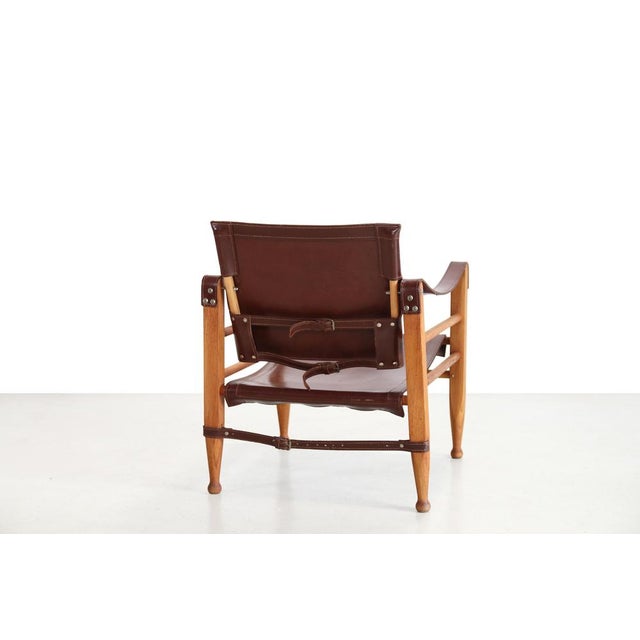 Safari Chair in Oak and Leather by Aage Bruun, 1960s For Sale - Image 4 of 7