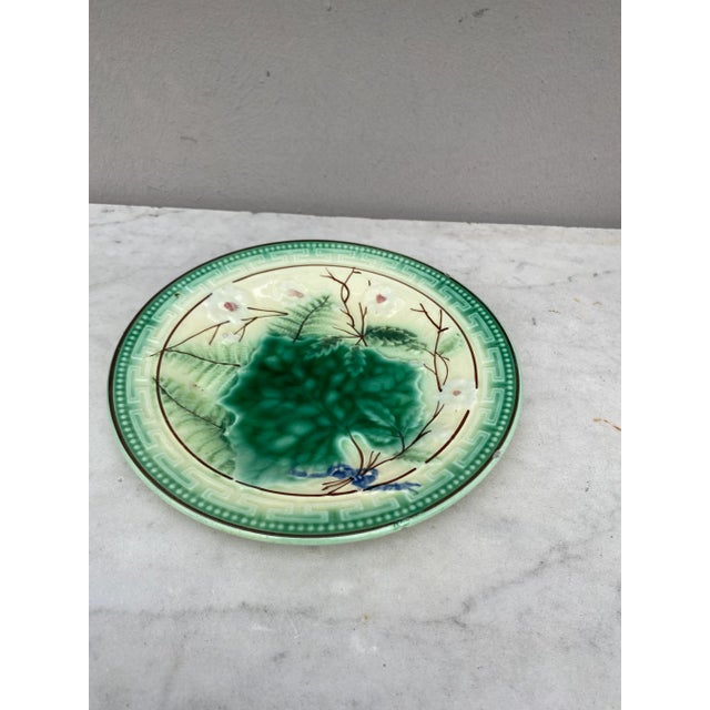 German Majolica leaf plate Zell circa 1890.