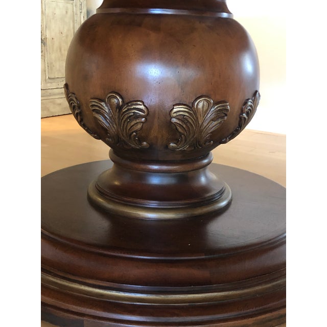 Drexel Heritage Mahogany Dining Table. Custom Gold Leafing on Edges