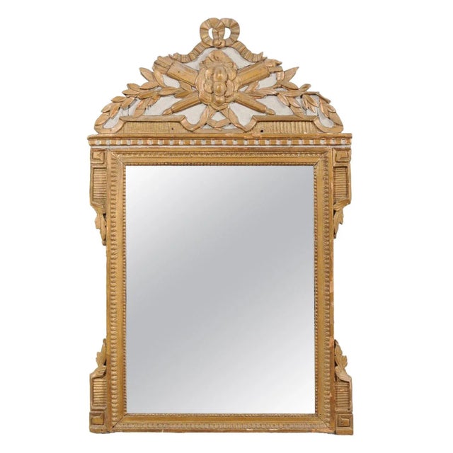 1770s French Louis XVI Period Painted and Gilded Mirror with Quivers and Arrows For Sale - Image 12 of 12