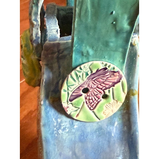 Hand Built Sculptural Ceramic Vessel Signed/Dated For Sale - Image 4 of 18