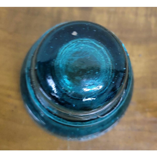 Vintage Hemingray Aqua Glass Insulator For Sale - Image 4 of 8