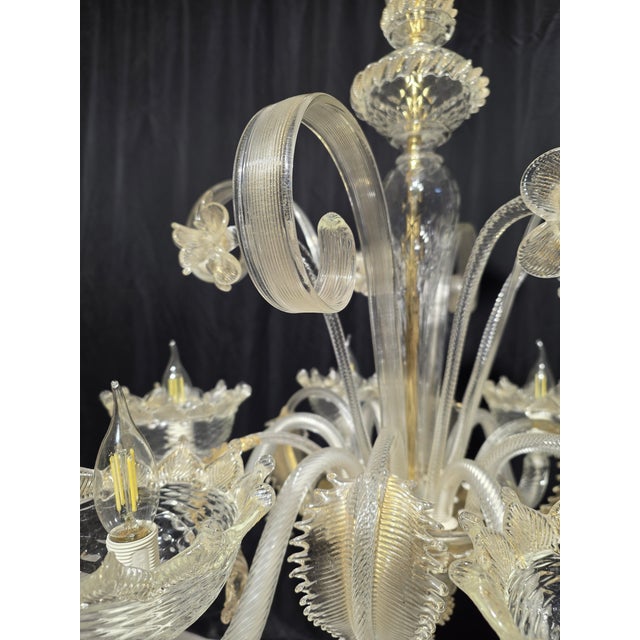 Mid-Century Modern Murano Glass Chandelier, 1980s For Sale - Image 3 of 14