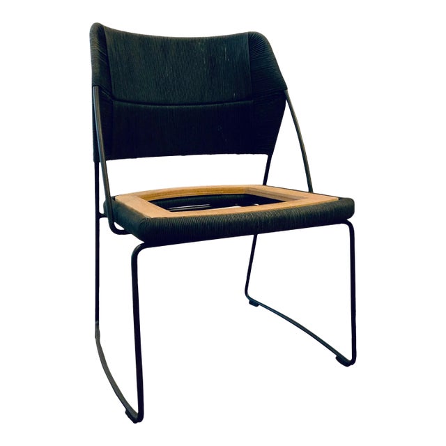 Baker / McGuire Modern Black Danish Cord Lansing Side Chair For Sale