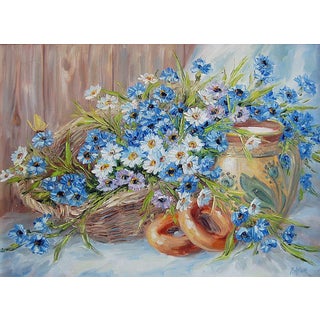 Oil Painting in the Morning at Grandma's Kotmin Olga For Sale