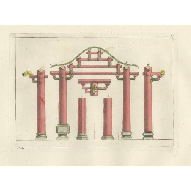 Ferrario, Chinese Architectural Columns and Plinths, 1815, Print For Sale - Image 4 of 9