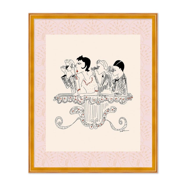 The Cartorialist Opera and Peacocks by Carly Kuhn in Gold Frame, Medium Art Print For Sale - Image 4 of 4