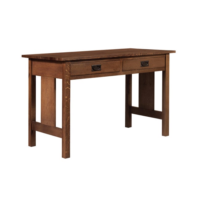 Wood Mission / Arts and Crafts Solid Oak Writing Desk - Micheal Cherry For Sale - Image 7 of 14