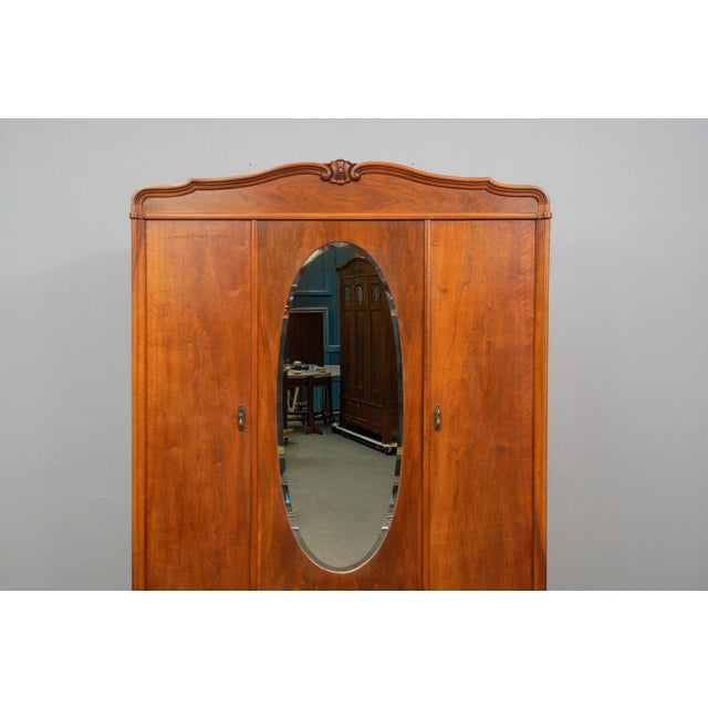 Wood Art Nouveau Wardrobe in Walnut For Sale - Image 7 of 18