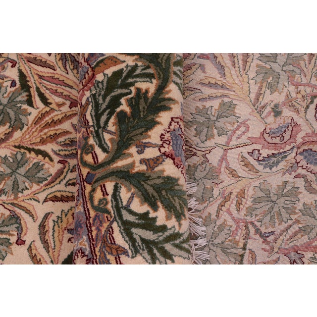 Beige Shabby Chic 1990's Floral Heritage Beige/Green Wool Round Rug- 8'1''x8'2'' For Sale - Image 8 of 9