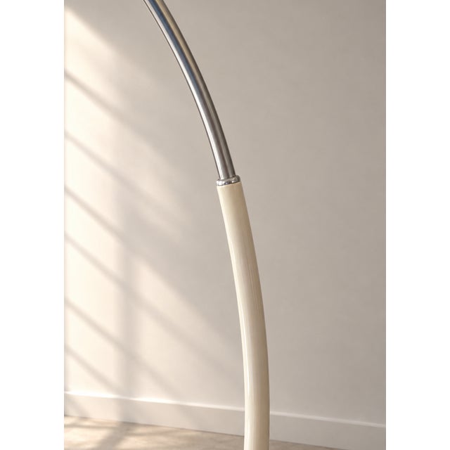 Beige Metal Arc Lamp, Italy, 1960s For Sale - Image 8 of 12