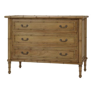Faux Bamboo Three Drawer Chest For Sale