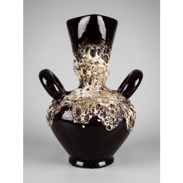 Large Ceramic Vase with Handles from Vallauris, 1960s For Sale - Image 4 of 9